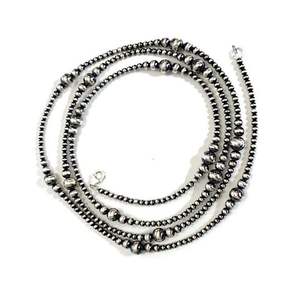 Handmade Navajo Pearl Sterling Silver Beads <b>Necklace</b> 16 To 40 Inch <b>Long</b> Elegant Jewelry Gift <b>For</b> <b>Women</b> - Product Image 1