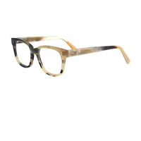 Monture de lunettes de lecture en corne de buffle 100% naturelle de luxe, lunettes de soleil rondes, style classique, couleurs or et noir, personnalisable
