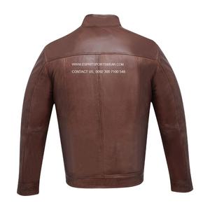 High Street 100% Genuine Sheep Leather Winter Jacket Sherpa Lining Breathable <b>Viscos</b> Zipper Closure Stand Collar Manufacturer - Product Image 6