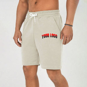 Venta al por mayor 100% algodón pantalones cortos para hombre más tamaño largo personalizado 3D puff impreso Logotipo de peso pesado con bolsillos laterales para hombre Jogger - Product Image 6