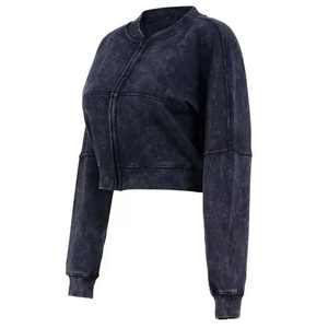 Chándal de talla grande para mujer, conjunto de dos piezas con cremallera de manga larga, chándal informal calado a rayas para mujer - Product Image 6