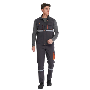 Gilet de travail unisexe personnalisé, fermeture éclair, imperméable au vent et à l'eau, sans manches, rembourrage en coton, tissu tissé en polyester 220g, 4 poches, décontracté, soyeux - Product Image 2