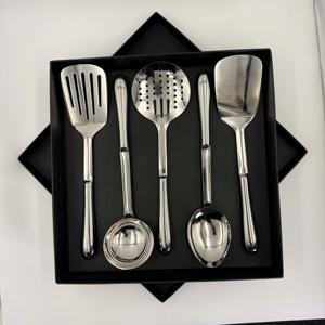 Ensemble de serveurs à salade en acier inoxydable de haute qualité, utilisation unique dans les restaurants, artisanat, cuillère à salade en acier, faible MOQ - Product Image 1