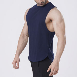 Débardeur de sport côtelé sans manches en coton épais et sans manches pour hommes, gilet de course à pied tricoté pour le sport et le fitness - Product Image 3