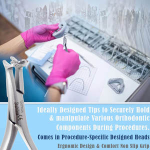 Pince orthodontique de base, outil de pliage de fil d'arc dentaire, pince à placer les brackets, acier inoxydable - Product Image 2
