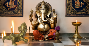 Lord BAL Ganesha บนรูปปั้นเทวรูปสำหรับบ้านที่ประสบความสำเร็จและโชคดีของขวัญดิวาลีสำหรับรถยนต์วัดแผงหน้าปัดสำนักงานงานแต่งงาน Diwali วันเกิด - Product Image 4