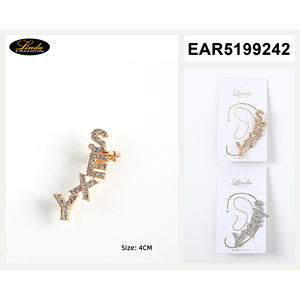 Pendientes de Perlas Linda New York, Forma de Flor, Chapados en Oro, Perlas Falsas Blancas de 3 cm, Joyería de Moda para Mujer, Uso Diario - Product Image 6