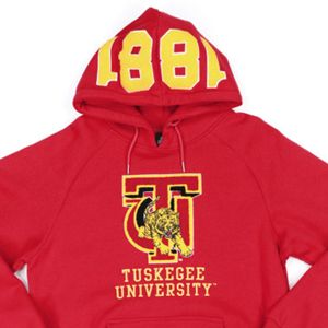 Sudadera con Capucha de la Universidad de Tuskegee, Mascota Tigre 1881, Bordado Sólido con Ribete Dorado, Sudadera de Invierno, Espíritu Escolar, Algodón - Product Image 2