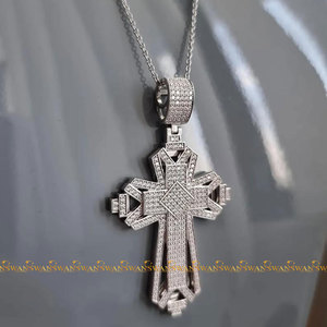 Hip Hop Jesus <b>Cross</b> Fine Jewelry Pendants & Charms Fully Bust Down With Round Cut Lab Grown Diamonds in 10kt <b>White</b> <b>Gold</b> - Product Image 4