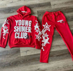 Conjunto de pantalones de chándal acampanados y Sudadera con capucha para hombre personalizado conjunto de chándal de lana de alta calidad unisex - Product Image 5