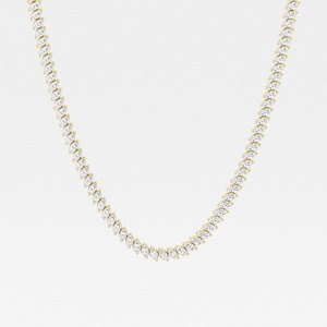 Colliers de haute joaillerie à la mode 18K or blanc massif collier de tennis clouté en diamant de laboratoire ovale de luxe pour les femmes OEM - Product Image 3
