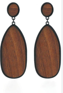 Boucles d'oreilles à la mode en résine et en bois fabriquées à la main pour la forme/le motif du numéro de fiançailles - Product Image 3
