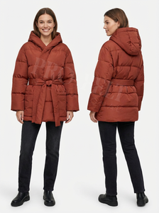 Nouvelle conception 2026 : Manteau d'hiver rembourré à capuche, coupe-vent, avec ceinture, en duvet de canard, chaud, manches longues, respirant, doudoune - Product Image 4