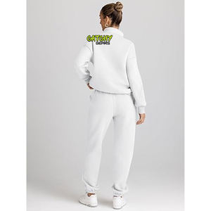 Nouveau automne deux pièces pantalon ensemble pour femmes mode décontracté lettre fermeture éclair hauts Sport pantalon costume femmes survêtement ample - Product Image 3