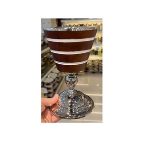 Metal Silver Color <b>Bakhoor</b> Burner Set Of Two Round Shape Mabkhars <b>Oud</b> Burner For Home Hotel Fragrance Use - Product Image 2