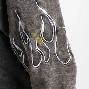 Sudaderas con capucha de lavado ácido para hombre de secado rápido ligero de alta calidad patrón sólido de invierno teñido liso en Stock - Product Image 6