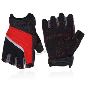 Aanpasbaar Ontwerp Anti-Slip Halve Vinger Handschoenen Ademende Mesh Sport Vingerloze Mtb Bmx Fiets Handschoenen