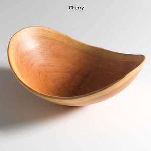 Cuenco de madera resistente al calor hecho a mano de primera calidad, madera de cerezo con borde vivo desechable para servir ensaladas, alimentos, frutas o como desee - Product Image 2