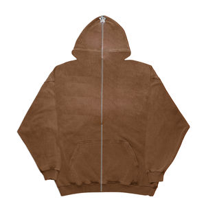 Sweat à capuche en coton personnalisé de haute qualité hommes sérigraphie sweats à capuche avec fermeture éclair complète 100% sweat à capuche en coton à vendre 2025 - Product Image 3