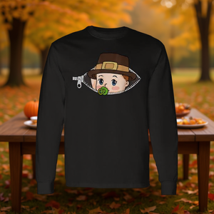 Maglietta per la festa del Ringraziamento con cappello puritano per bambini, maglietta a maniche lunghe - Product Image 3