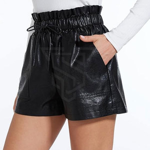 Shorts de Cuero para Mujer 2025, Cintura Media, Corte Regular, Transpirables, Casuales, Cintura Elástica, Personalizables, Alta Calidad - Product Image 4