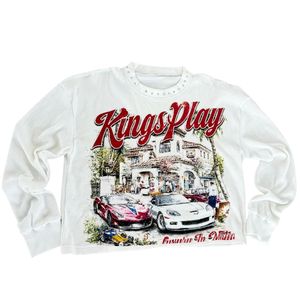 Camiseta Térmica Gráfica de Manga Larga para Mujer, de Algodón con Tejido Waffle, Cuello Redondo, Estilo Urbano, con Diseño de Coche Vintage, Ropa Casual - Product Image 1