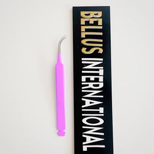 Pince à cils en acier inoxydable oblique à pointe argentée avec logo personnalisé pour extension de cils - Product Image 1