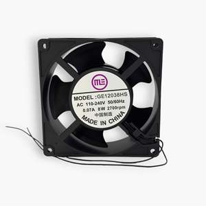 Juego de 2 ventiladores de refrigeración de alta velocidad, CA 220 V, 2750 RPM, 39 dBA, metal negro y plástico, nuevo, envío gratis - Product Image 5