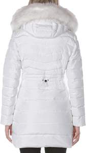 Doudoune pour femme avec capuche en fausse fourrure détachable et grand col Veste rembourrée avec capuche et col en fausse fourrure Capuche amovible - Product Image 2