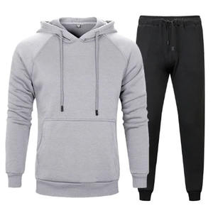 Pull-over à capuche en polaire pour hommes, ensemble de 2 pièces personnalisé avec sweat-shirt et pantalon de survêtement perlé à l'avant, pour le printemps et l'automne - Product Image 4
