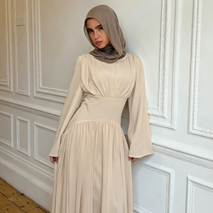 <span class=keywords><strong>Robe</strong></span> longue musulmane élégante en mousseline de soie avec corsage corset, Abaya Loriya, vêtements islamiques <span class=keywords><strong>d</strong></span>'été, jupe fluide modeste pour femmes - Product Image 3