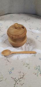 Tazón redondo de madera de acacia de primera calidad, contenedor de almacenamiento de condimentos de sal y pimienta personalizado de Crescent Crafts - Product Image 4