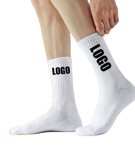 Custom Logo Designer <b>Thick</b> Sport Crew <b>Socks</b> for <b>Men</b> High Ankle Knitted Technique for Winter Training Basketball Use Low MOQ - Product Image 1