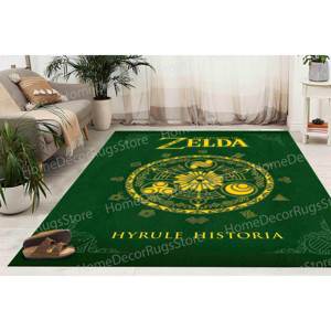 Alfombra Estampada - Alfombra Zelda, Alfombras para Sala de Juegos, Alfombras Verdes, Alfombra Moderna, Alfombra Delgada No Tejida - Product Image 2