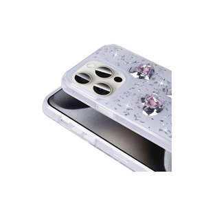 Funda Protectora de Silicona TPU con Diseño de Corazón Brillante Blanco de Lujo para iPhone 15 Pro Max, Funda de Teléfono con Dibujos Animados - Product Image 6