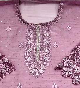 Costumes de fête indiens et pakistanais modernes, non cousus, brodés à la main, vêtements traditionnels avant-gardistes en organza - Product Image 2