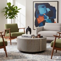 Table basse moderne en MDF de pin noir avec incrustations en os, légère, écologique, faite à la main, étanche, pour la maison ou les baby showers