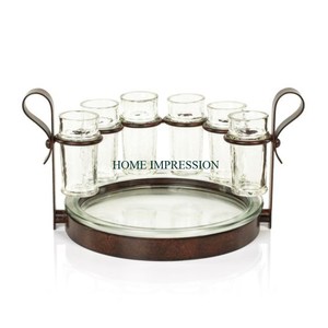 Soporte de vino de madera de calidad superior con diseño navideño festivo Acepta el soporte de vino y vidrio de madera natural personalizado - Product Image 1