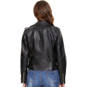 Veste en cuir confortable de couleur unie Meilleur prix Veste en cuir pour femme Veste en cuir teinte unie à vendre - Product Image 5