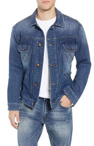 Chaqueta vaquera de mezclilla con estampado completo personalizado con logotipo conjunto de chaqueta vaquera elegante diseñado como un traje de moda de calle duradero - Product Image 5