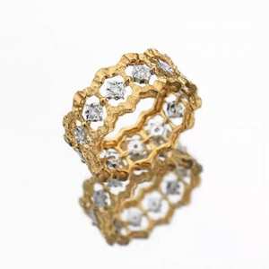 Solide 14k or jaune naturel véritable diamant Vintage bague de mariage bague de fiançailles concepteur pleine éternité bague de bande bijoux fins - Product Image 6