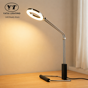 Modern <b>Led</b> <b>Table</b> Lamp With Iron Frame Acrylic Ring Adjustable Reading Light For Bedroom <b>Bedside</b> Study 5W 3000K Warm - Product Image 1