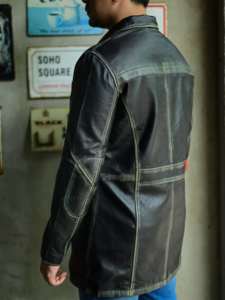 Men's 100% Genuine Leather <b>Waterproof</b> Windproof Breathable <b>Jackets</b> Comfortable Zipper Style Stand Collar Front Casual Wear for - Product Image 5