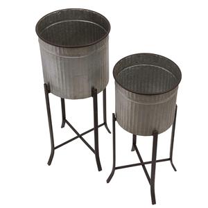 Pots à plantes en métal galvanisé de haute qualité avec revêtement en poudre, avec support, pour la décoration du salon, du couloir, de l'hôtel, du bureau et du jardin - Product Image 6