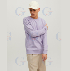 Sudaderas cálidas de lana hechas a medida para hombre, camisas de cuello redondo de un solo color con instalaciones de marca de impresión de temporada de invierno - Product Image 4