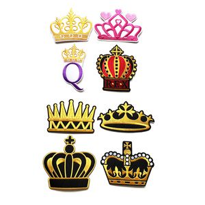 Parches bordados personalizados con forma de corona de gran oferta, parches para planchar, parches bordados al mejor precio para ropa - Product Image 1