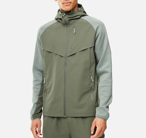 Conjunto de chándal de dos piezas personalizado de color de contraste, pantalones holgados y chaquetas cortavientos, conjunto de chándal de poliéster para hombre - Product Image 2