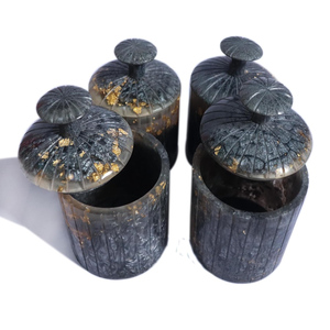 Ensemble de pots en résine époxy de luxe élégant - Qualité supérieure, résistant à l'humidité, cadeau idéal pour les cadeaux, décoration d'intérieur magnifiquement conçue, rangement - Product Image 4