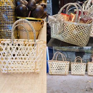 Cesta de regalo de bambú de alta calidad Cesta hecha a mano de bambú Artesanías de precio más bajo - Product Image 2