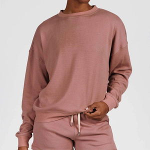 Sudadera de Mujer de Doble Punto, 100% Algodón, Cálida y Ligera para Otoño, Estilo Casual, Logotipo Impreso en la Parte Delantera, Bordado 3D - Product Image 1